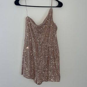 Rose gold sequined Romper